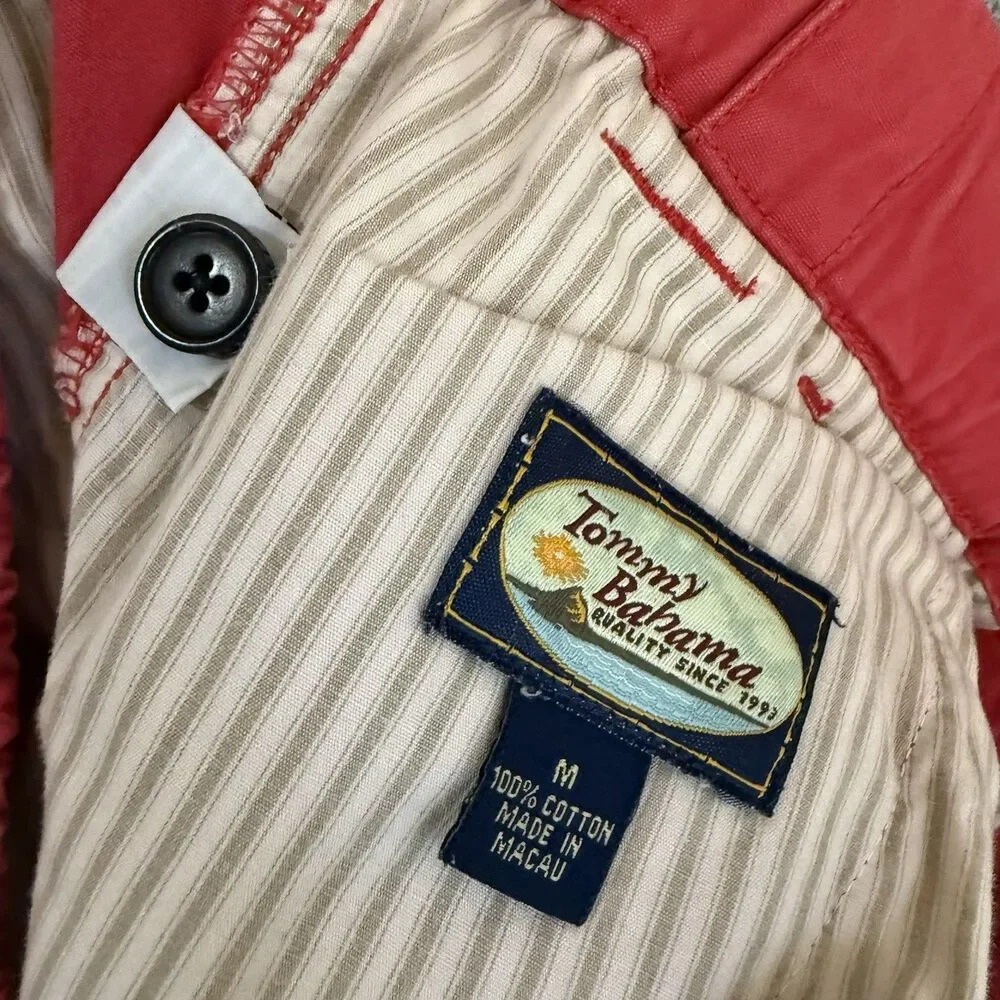 Tommy Bahama Men's Nantucket Red Cargo Shorts Medium Drawstring Elastic Waist